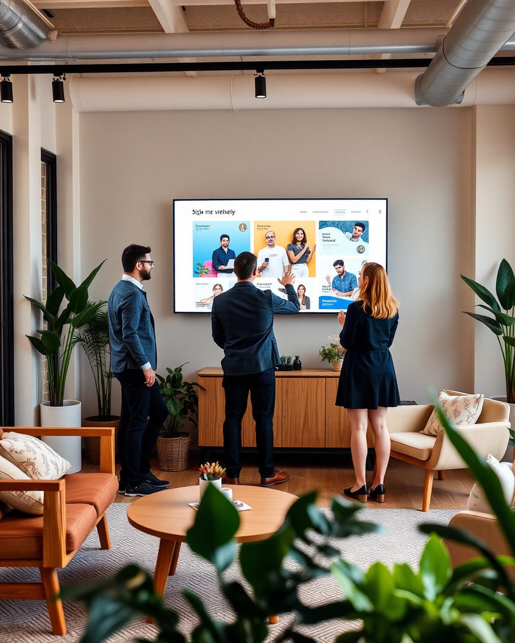 Tým agentury Arkadia při práci v open-office prostředí